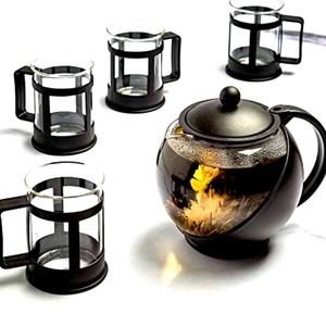 SOLD NWT Primula Glass Flowering Tea Pot Set